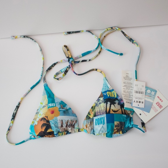 Roxy Bikini Swim Top with Adjustable Straps UPF 50+ - Picture 2 of 4